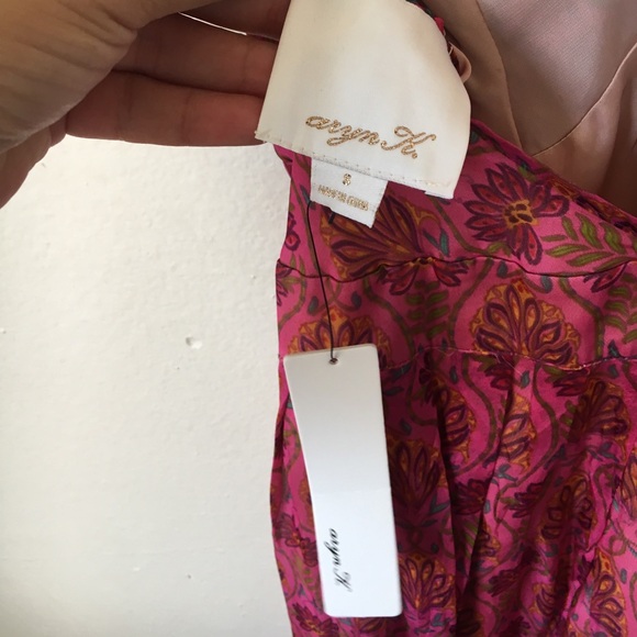 Anthropologie Aryn K Ruffle Silk Vintage Lotus S - Picture 7 of 8